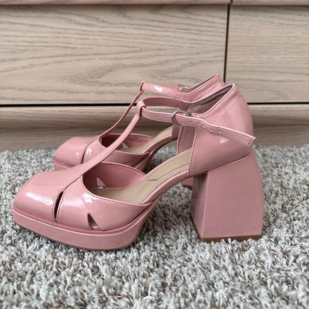 Pink GB Platform Mary Jane Block Heel